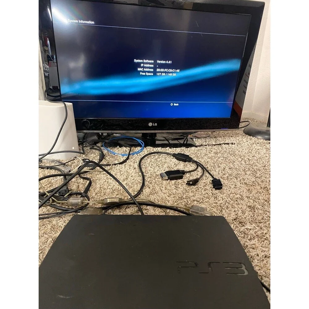 Sony PlayStation PS3 Slim Console CECH-3001A 160GB Controller RARE PSHOME